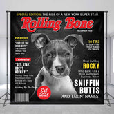 Aperturee - Aperturee Rolling Bone Dog Poster Custom Text Photo Backdrop